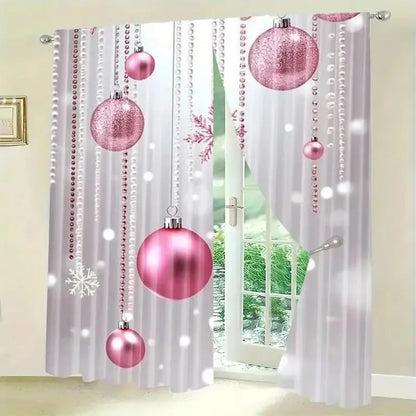 Cortina Natalina Decozy com 2 Bolas Brilhantes: Decore Sua Casa com Magia e Encanto