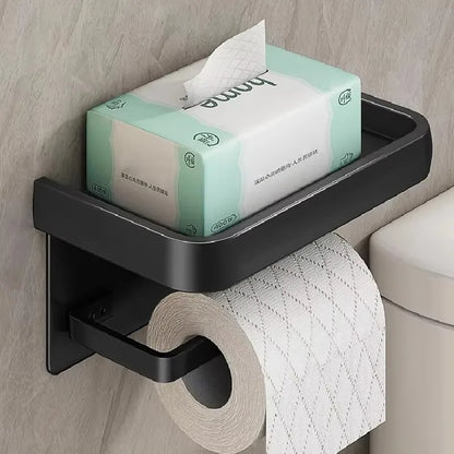 Suporte de Papel Higiênico Preto e Dourado – Funcionalidade, Estilo e Conforto no Seu Banheiro