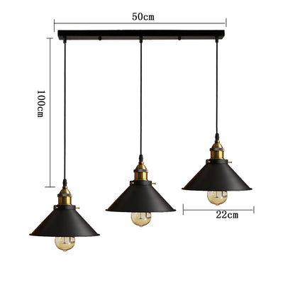 Luminária Pendente Vintage Estilo Loft Retrô – Lustre Industrial Edison com Base E27 para Sala de Estar