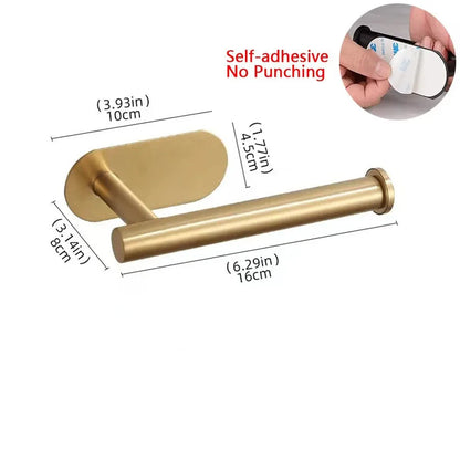 Suporte de Papel Higiênico Preto e Dourado – Funcionalidade, Estilo e Conforto no Seu Banheiro