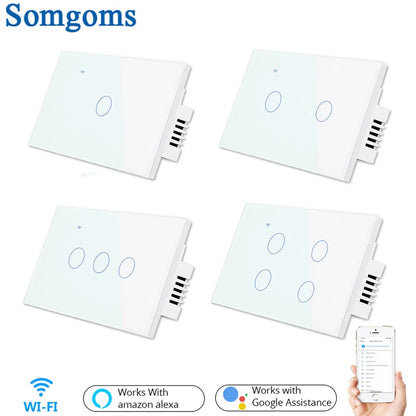 Interruptor Smart Wi-Fi Touch Somgoms – Controle Inteligente Compatível com Alexa e Google Assistente