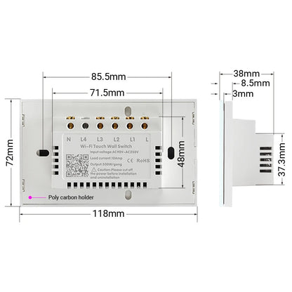 Interruptor Smart Wi-Fi Touch Somgoms – Controle Inteligente Compatível com Alexa e Google Assistente