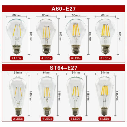Lampadas de LED Estilo Retrô Vintage Filamento Decozy, Acabamento em Vidro