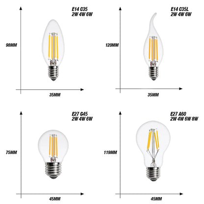 Lâmpada LED Epistar Decozy de Alta Potência 100% Nova — Estilo Vintage Retrô