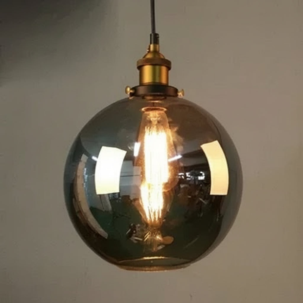 Luminárias Pendente Vidro Âmbar Retrô – Design Industrial Moderno