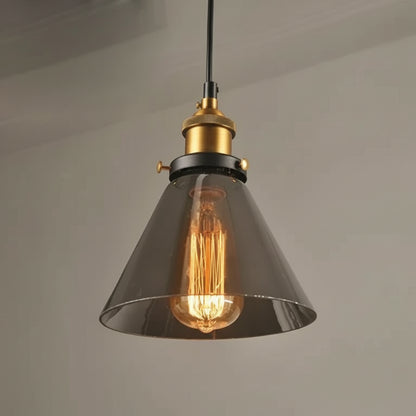 Luminárias Pendente Vidro Âmbar Retrô – Design Industrial Moderno
