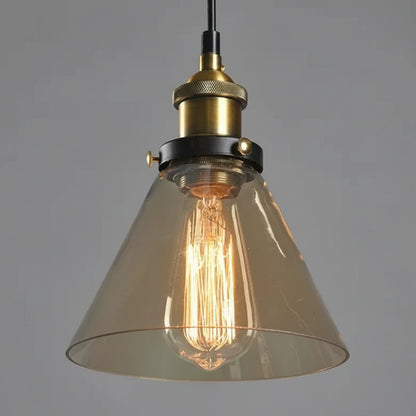 Luminárias Pendente Vidro Âmbar Retrô – Design Industrial Moderno