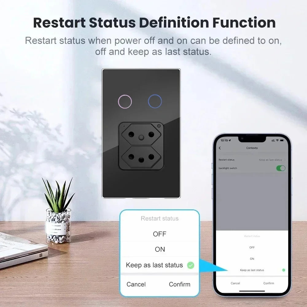 Melery Tomada Inteligente de Parede com Wi-Fi