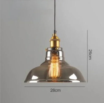 Luminárias Pendente Vidro Âmbar Retrô – Design Industrial Moderno