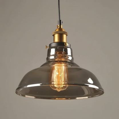 Luminárias Pendente Vidro Âmbar Retrô – Design Industrial Moderno