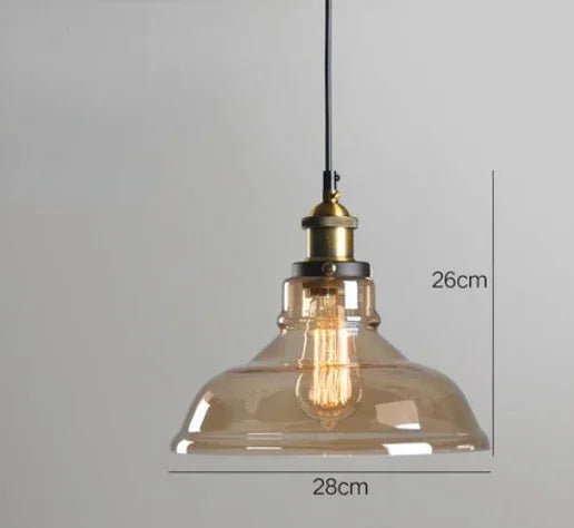 Luminárias Pendente Vidro Âmbar Retrô – Design Industrial Moderno