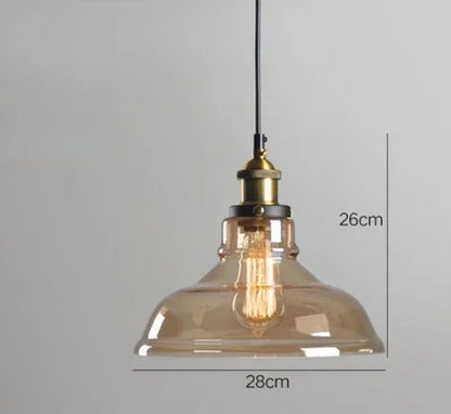 Luminárias Pendente Vidro Âmbar Retrô – Design Industrial Moderno