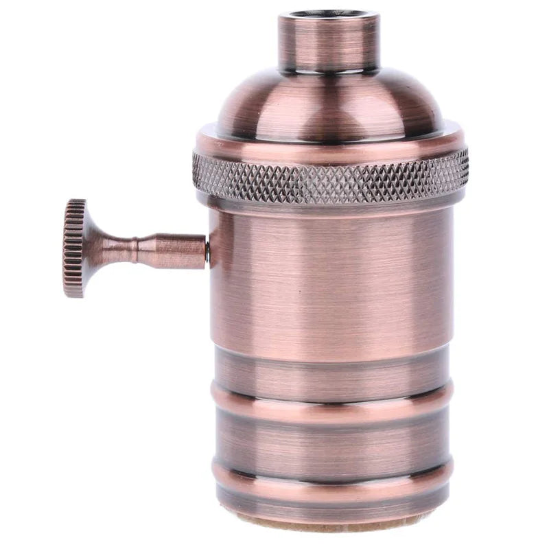 Soquete de Lâmpada Vintage Decozy E27 com Rosca – Suporte Retrô em Metal com Adaptadores para Interruptor