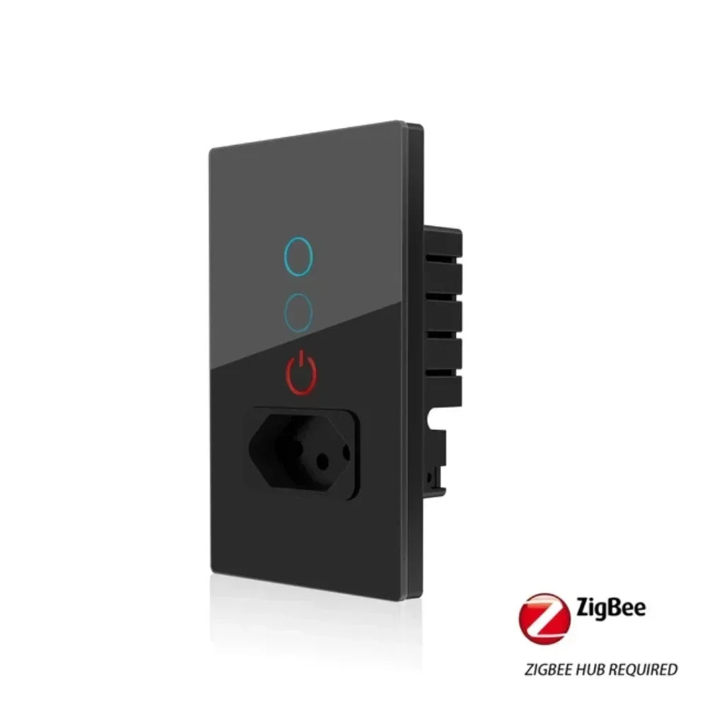 Interruptor Smart Wi-Fi Zigbee com Tomada Melery – Touch Screen, Tuya, Alexa e Google Home