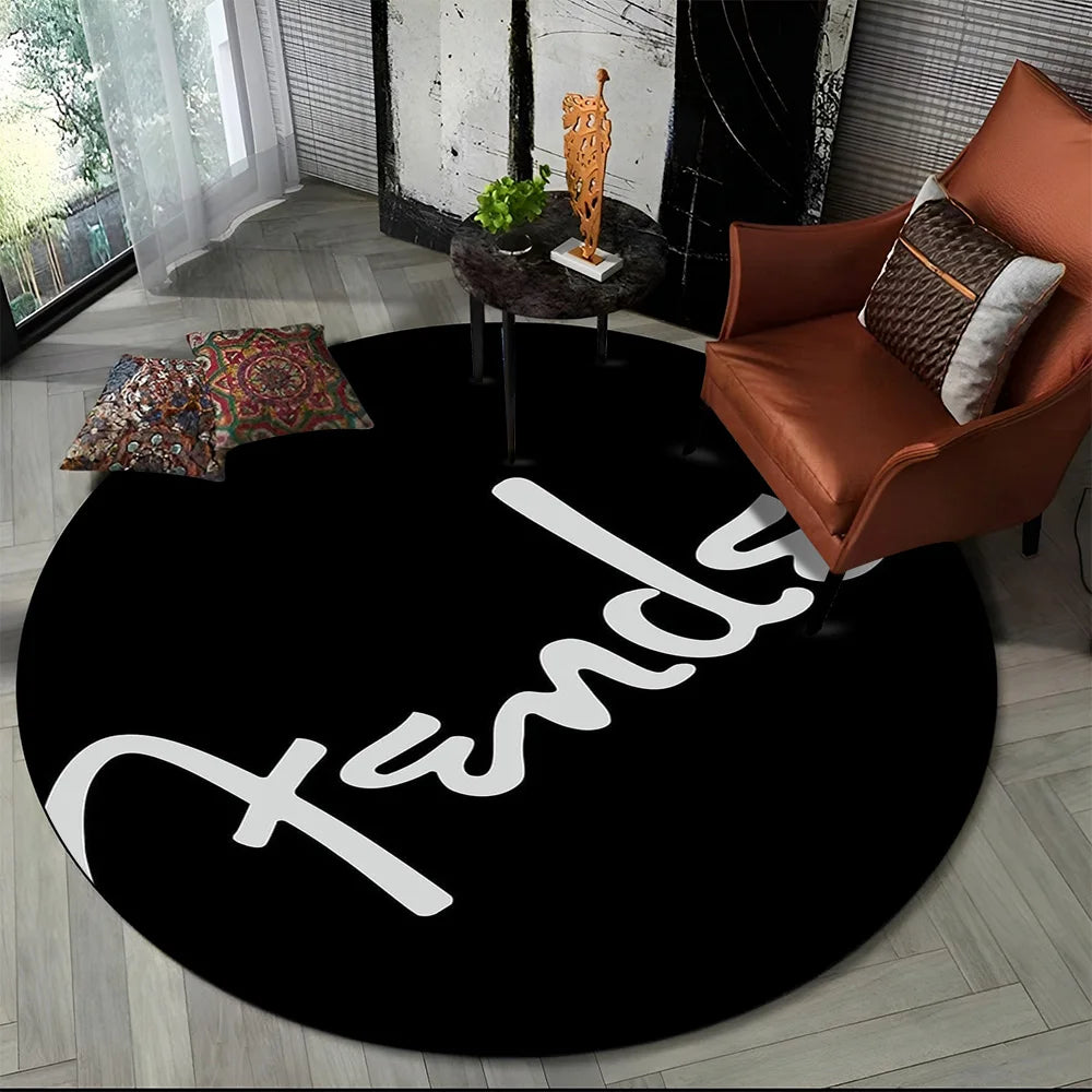 Tapete Redondo Estilo Fender Retrô – Música, Personalidade e Conforto para Seu Ambiente