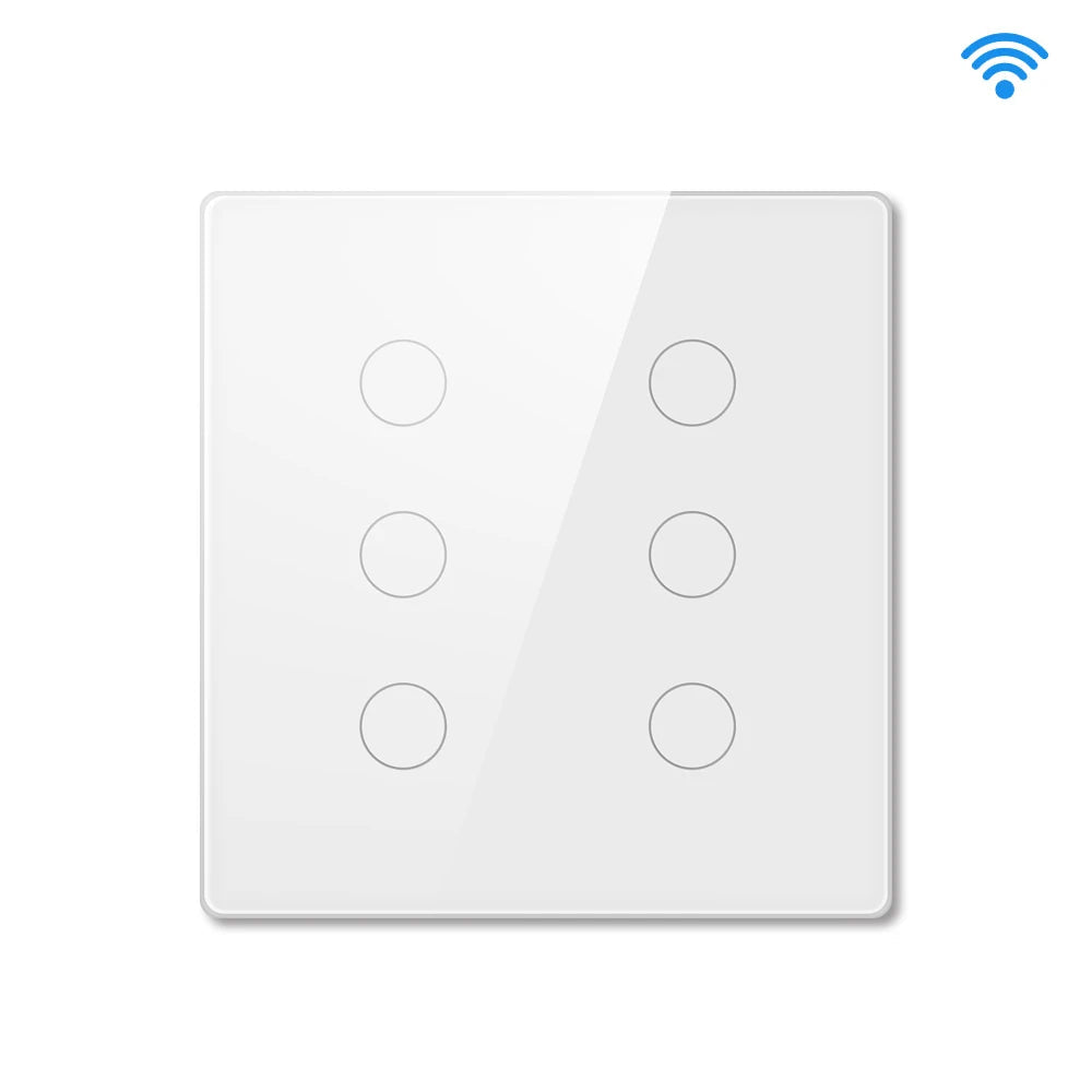 Interruptor Smart Wi-Fi Avatto 6 Botões – Touch em Vidro Temperado, Compatível com Alexa, Google Home e Tuya