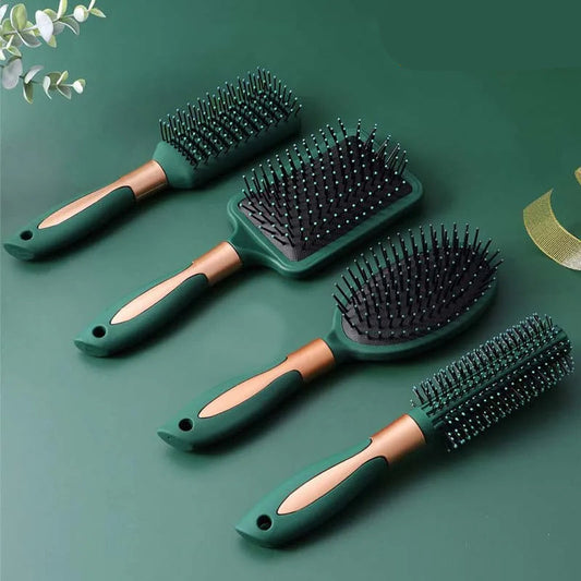 Kit de Escovas Profissionais para Cabelo – 4 Peças Antiestáticas com Cerdas Massageadoras