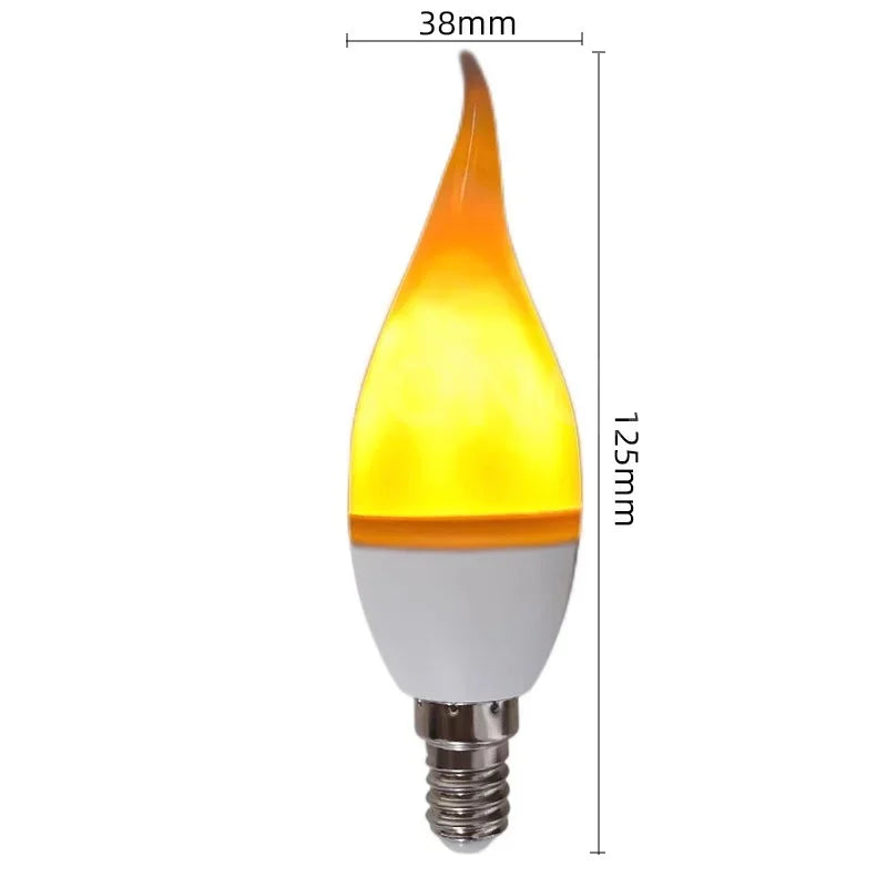 Lâmpada LED com Efeito de Chama Decozy – Encaixes E26 / E27 / E14 / B22, 85–265V, 12W – Emulação de Chama Tremulante para Decoração