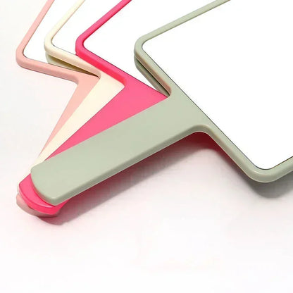 Espelho de Mão Quadrado para Maquiagem – Leve, Portátil e com Cabo Anatômico