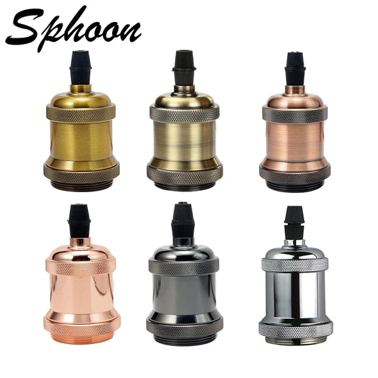 Base de Lâmpada Decorativa Vintage Decozy com Soquete E27 em Alumínio para Montagem em Superfície – Ideal para Ambientes Internos