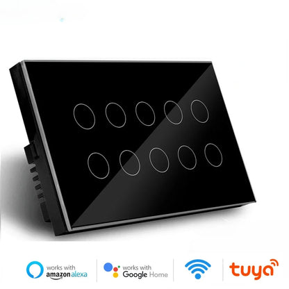 Interruptor Smart Wi-Fi Melery Touch – 1 a 10 Botões, Compatível com Alexa, Google Home e Tuya