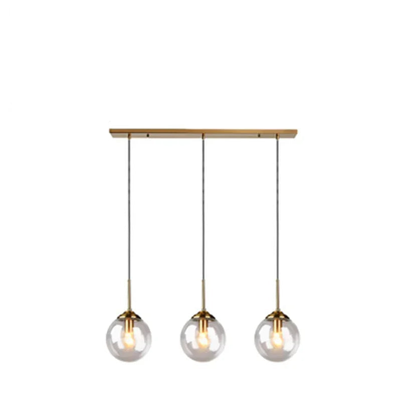 Luminária Pendente Bola de Vidro Transparente e Fumê – Design Moderno Luxo