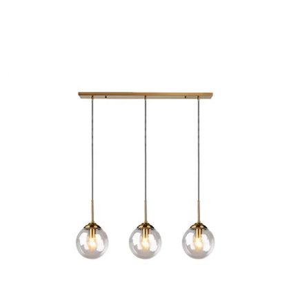 Luminária Pendente Bola de Vidro Transparente e Fumê – Design Moderno Luxo