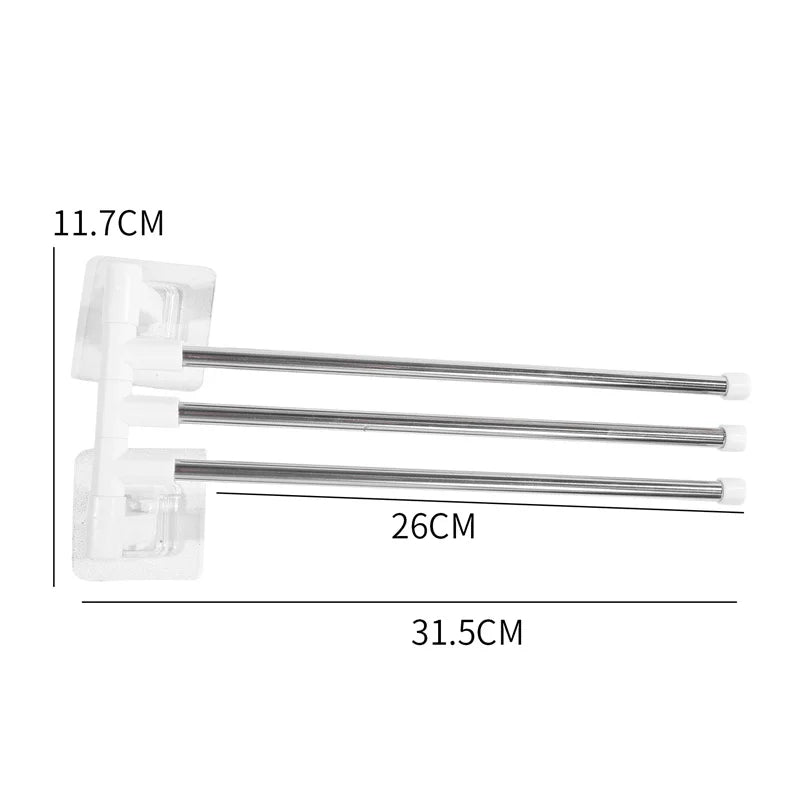 Suporte Giratório para Toalhas de Banheiro – Organização Inteligente Sem Furos