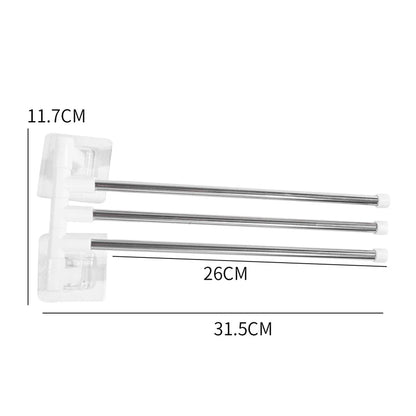 Suporte Giratório para Toalhas de Banheiro – Organização Inteligente Sem Furos