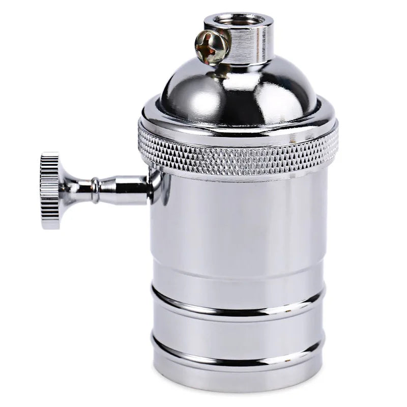 Soquete de Lâmpada Vintage Decozy E27 com Rosca – Suporte Retrô em Metal com Adaptadores para Interruptor