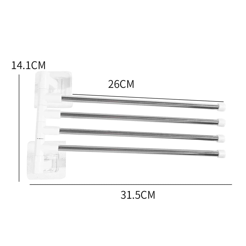 Suporte Giratório para Toalhas de Banheiro – Organização Inteligente Sem Furos