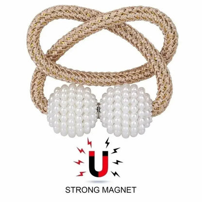 Clipe Magnético de Pérola para Cortina – Elegância sem Furos e sem Esforço