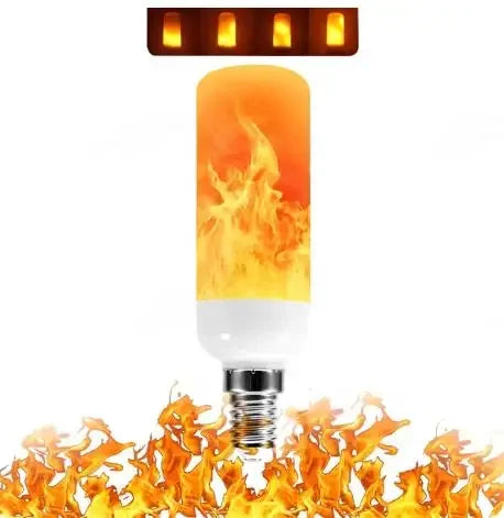 Lâmpada LED com Efeito de Chama Decozy – Encaixes E26 / E27 / E14 / B22, 85–265V, 12W – Emulação de Chama Tremulante para Decoração