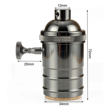 Soquete de Lâmpada Vintage Decozy E27 com Rosca – Suporte Retrô em Metal com Adaptadores para Interruptor