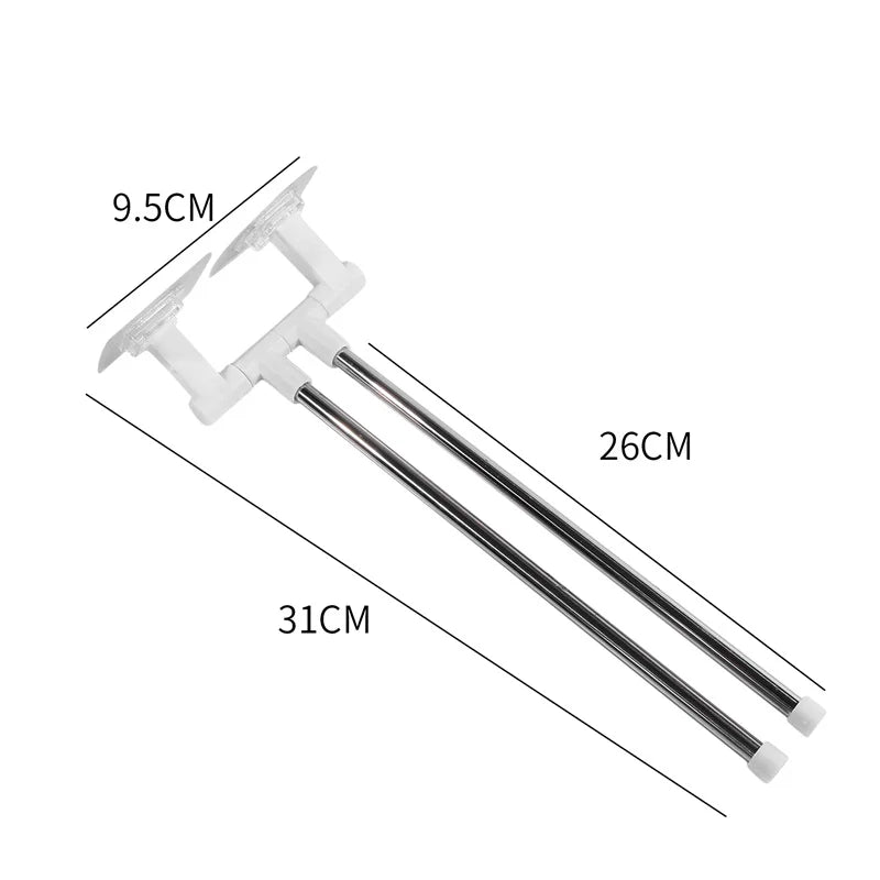 Suporte Giratório para Toalhas de Banheiro – Organização Inteligente Sem Furos