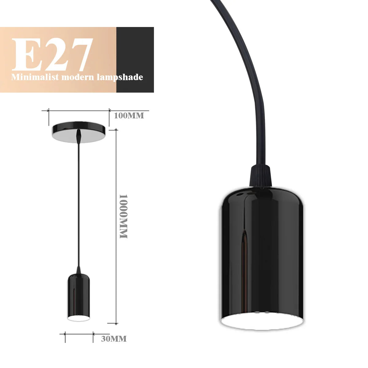 Luminária Pendente LED Moderna e Minimalista com Base E27 – Design Limpo e Sofisticado para Seu Ambiente