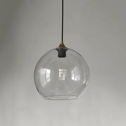 Luminária Pendente Bola de Vidro Fumê com LED – Design Moderno