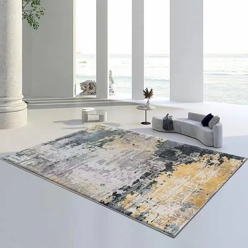 Tapete Grande Minimalista Bege – Elegância Contemporânea para Sala e Quarto