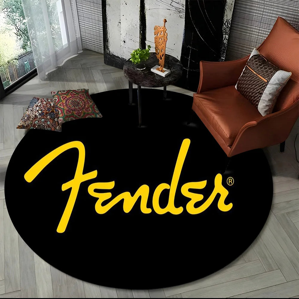 Tapete Redondo Estilo Fender Retrô – Música, Personalidade e Conforto para Seu Ambiente